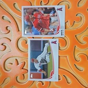 Topps Mike Trout Angels card #526 and #338 2 pack